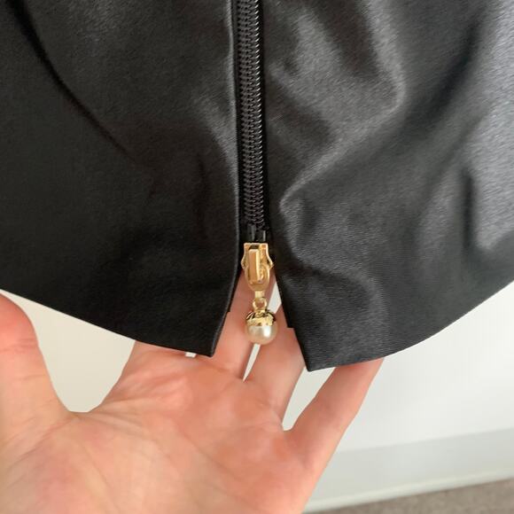 Rotate Annie Frill Trim Satin Black Mini Dress Womens New US 2 - Picture 12 of 16